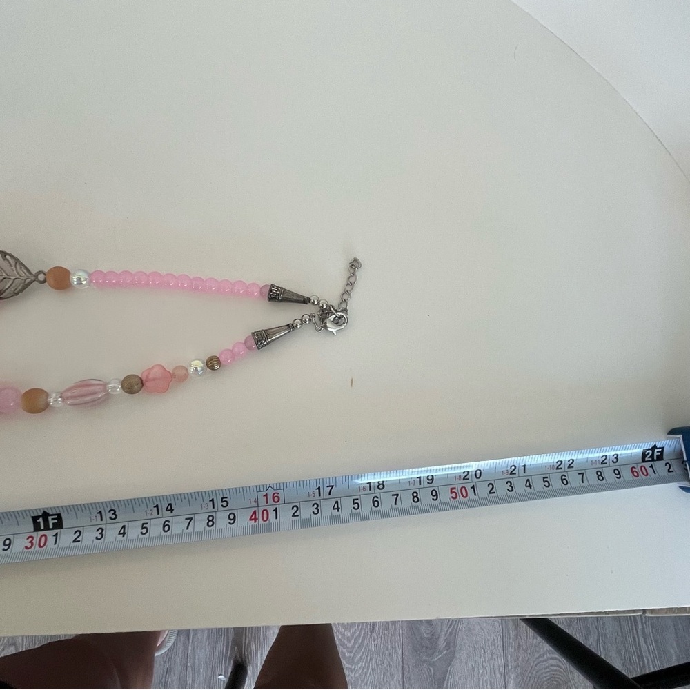 Pink Lucite Beaded Necklace - Picture 15 of 15